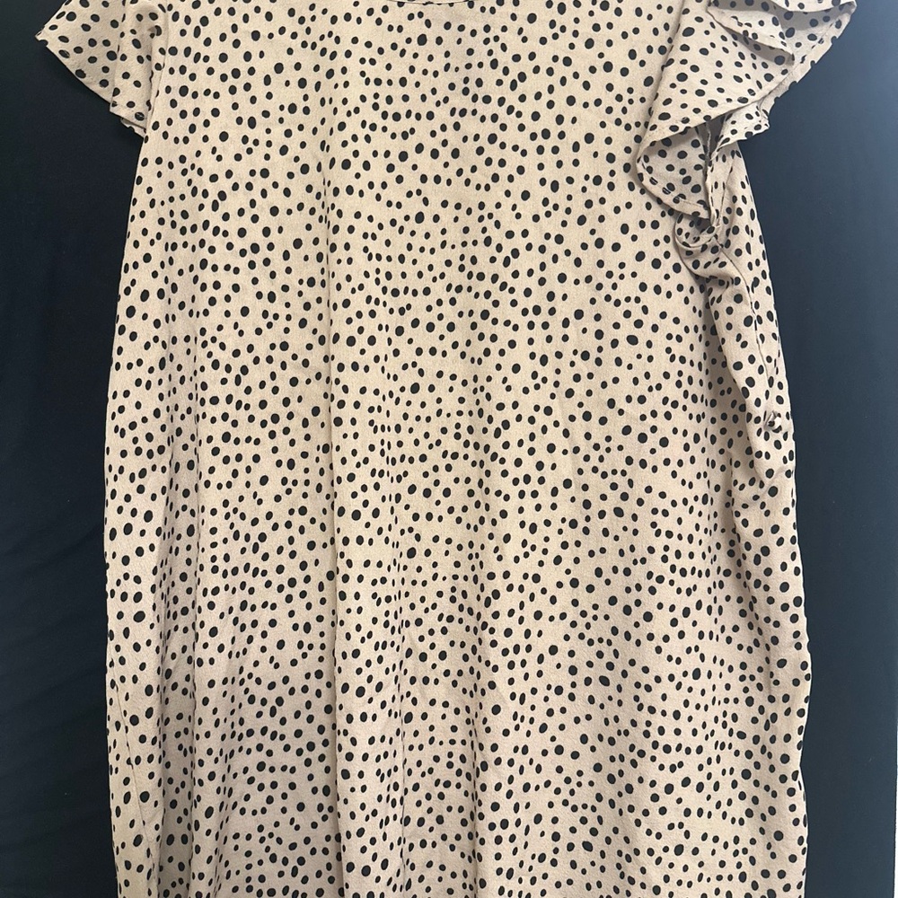 Polka Dot Ruffle Sleeve Blouse